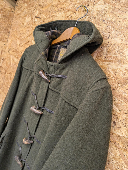 Vintage 50s Gloverall Duffle Coat Wool Heavy Bottle Green Made England 16 Medium