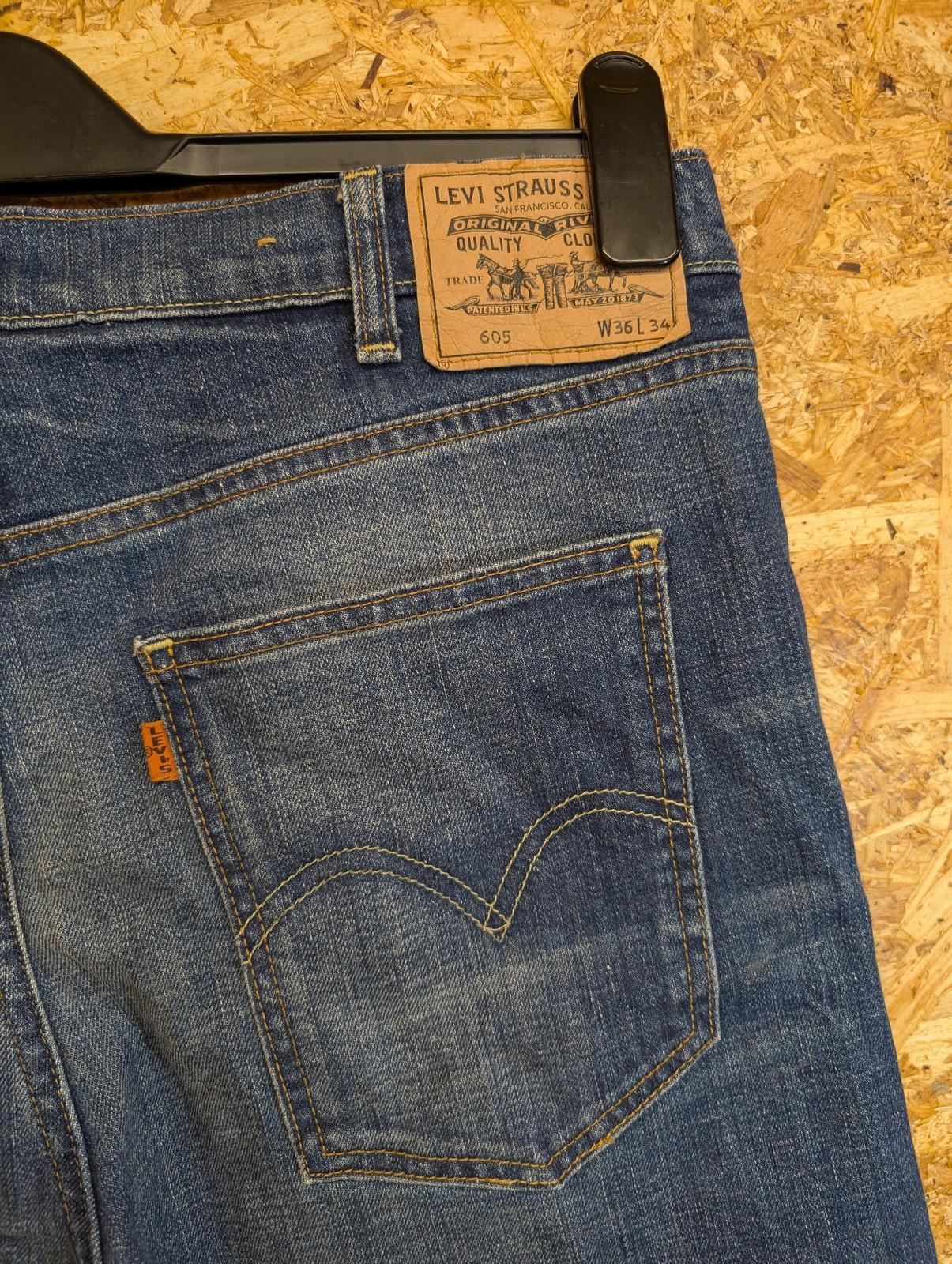 Levi's 605 Jeans Men W36 L30 Slim Straight Blue Denim Classic Orange Tab Big E