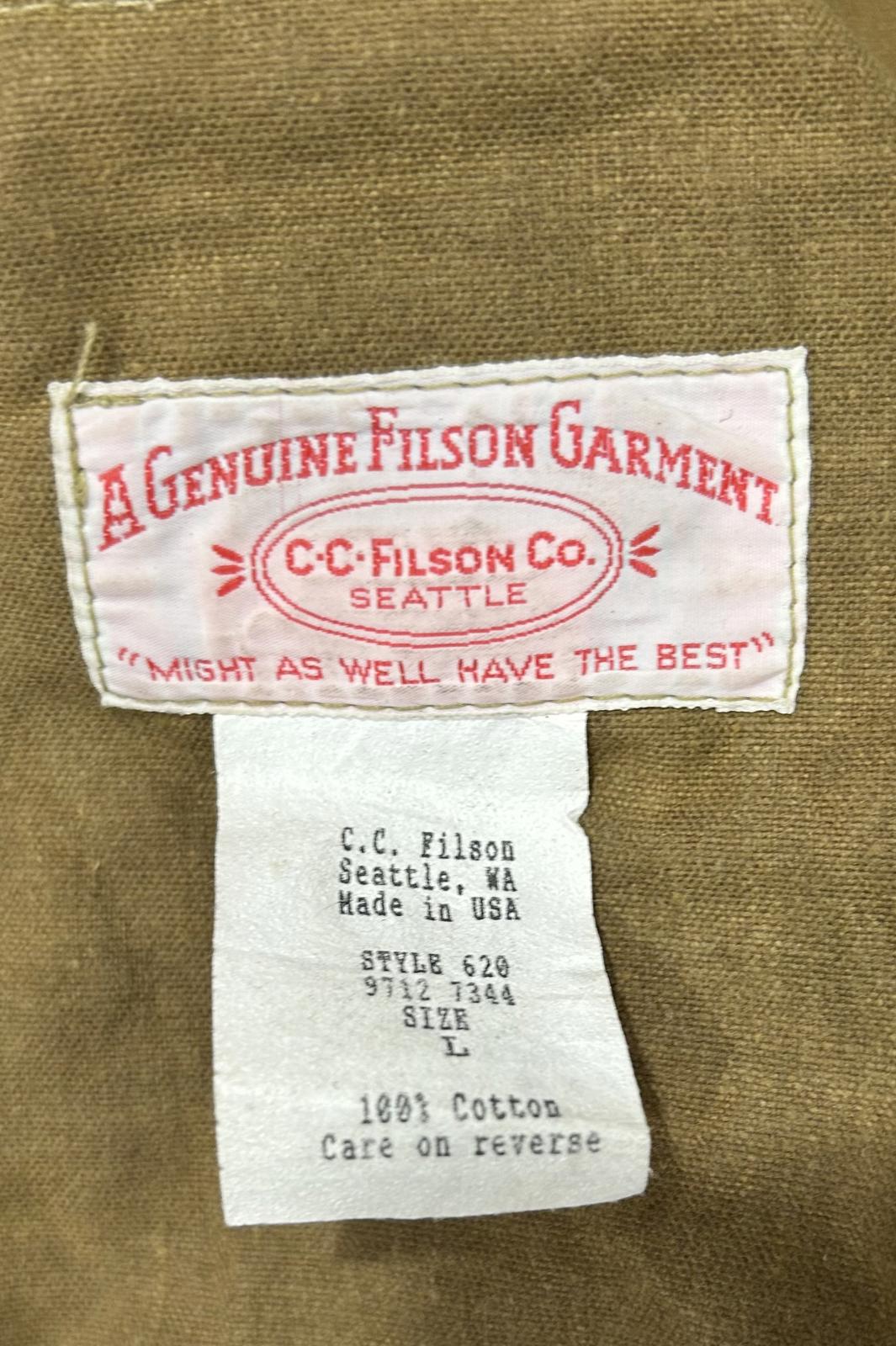 Filson Tin Cloth Jacket Large Style 620 Tin Cloth Coat Made In USA