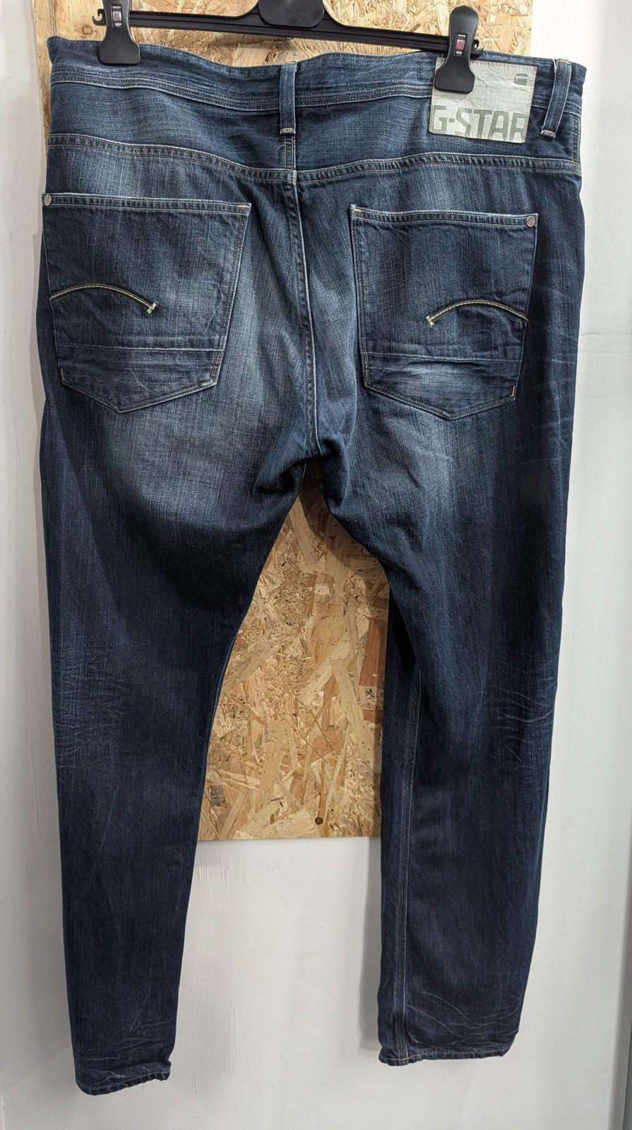 G-Star Raw Jeans W38 L32 Men Nattacc Straight Y2K Cargo Style Navy Blue Denim