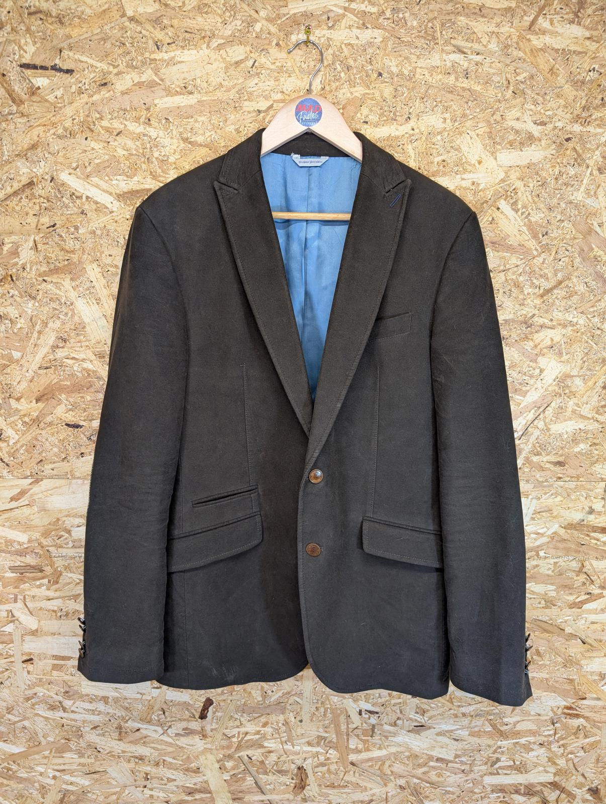 Without Prejudice Size 40 Medium Buckley Blazer Jacket Wool Brown