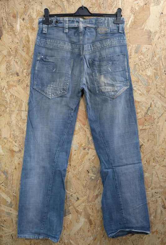 G-Star Jeans W30 L32 3301 Classic Y2K Vintage Blue Denim Straight Leg Button Fly