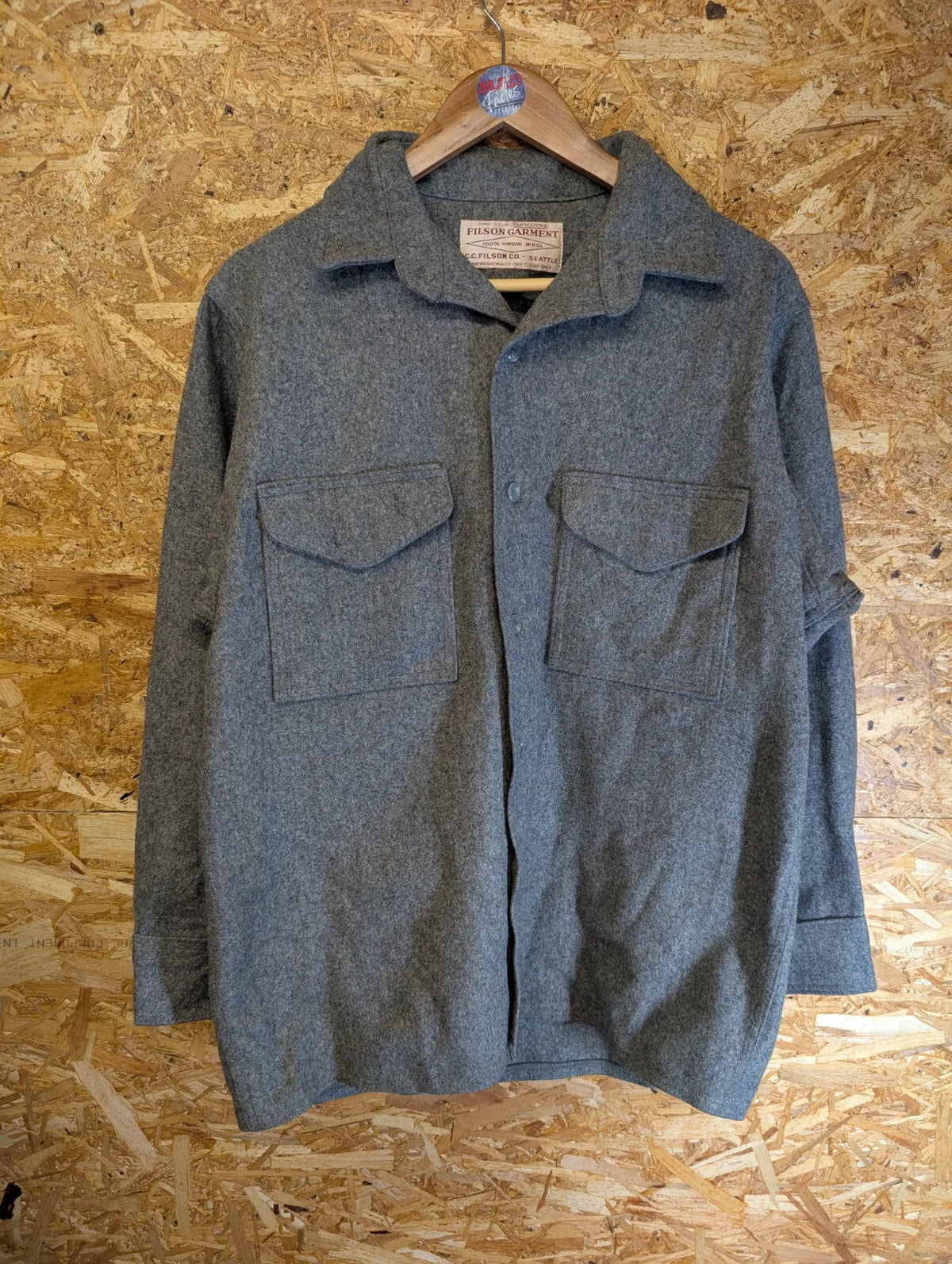 Filson Wool Jac Shirt Mens Large Made USA Cruiser Heather Grey Style 90 USA Made