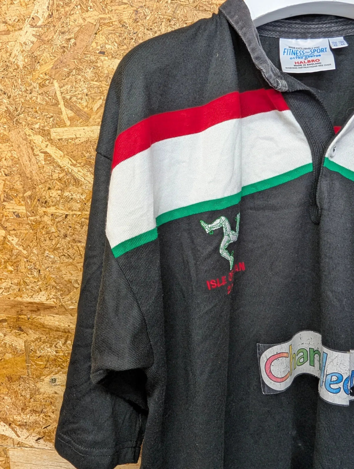 Vintage Tamar Saracens Rugby Shirt Mens Large Black Embroidered Halbro 2002 Isle