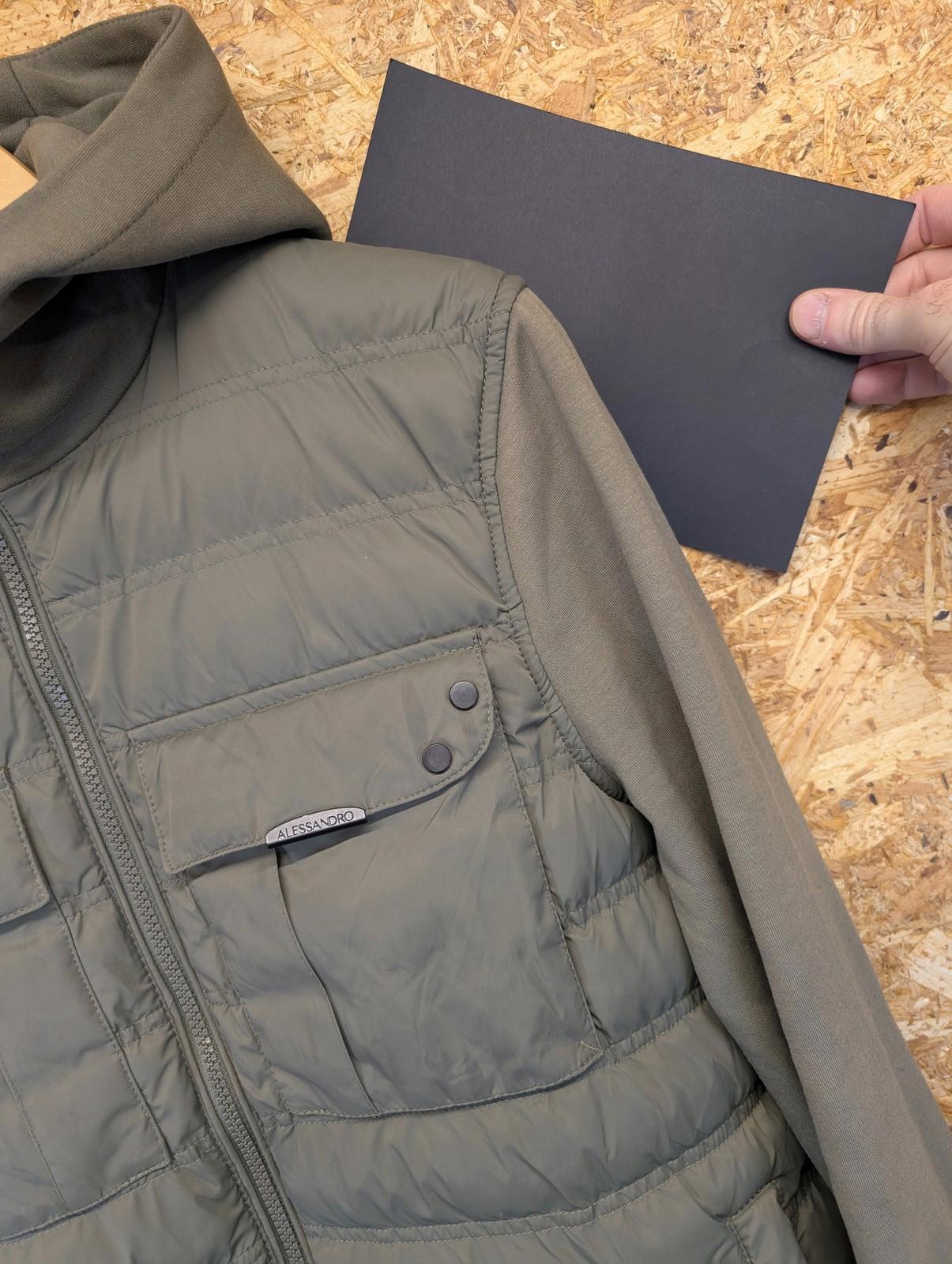 Alessandro Zavetti Puffa Jacket Medium Men Utility Track Khaki Green Zip Chore