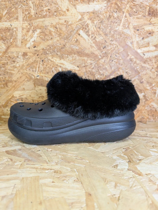 Crocs Furever Crush Clog Black M UK 5 W UK 7 High Platform Wedge Sole Lined