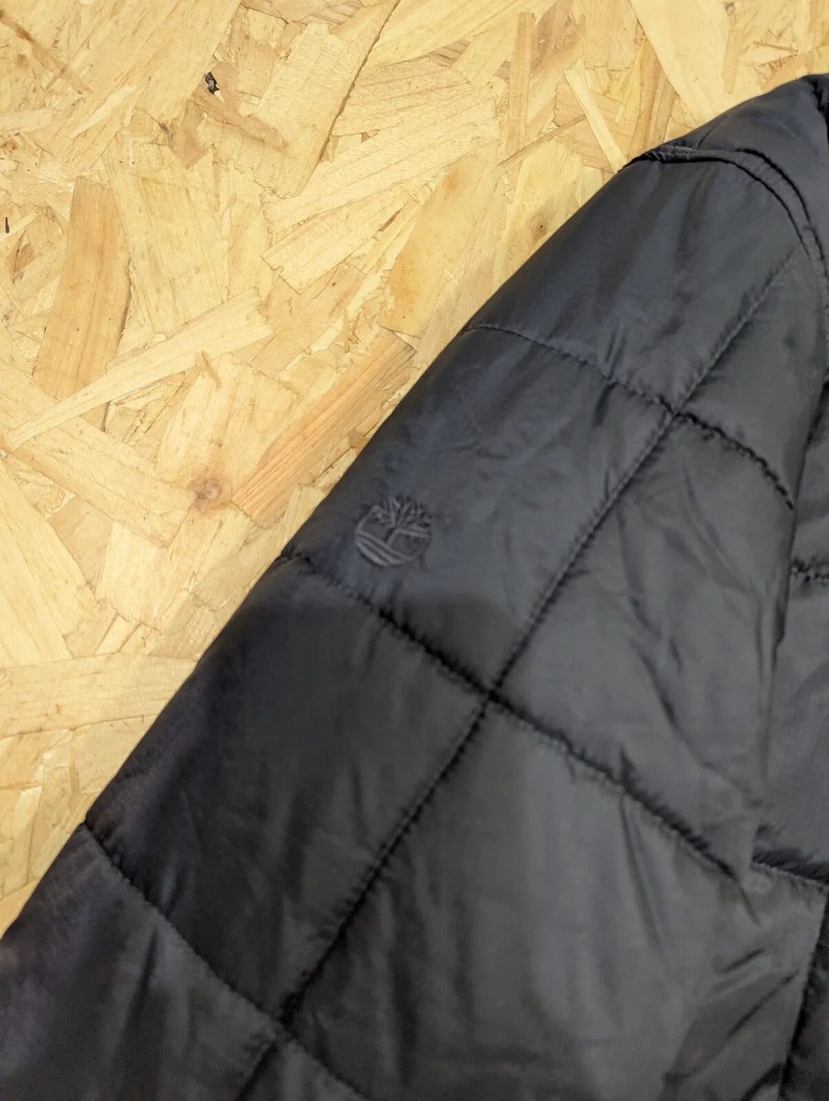 Timberland Puffer Jacket Mens XL Black Nylon Quilted Insulated Bomber Mock Neck