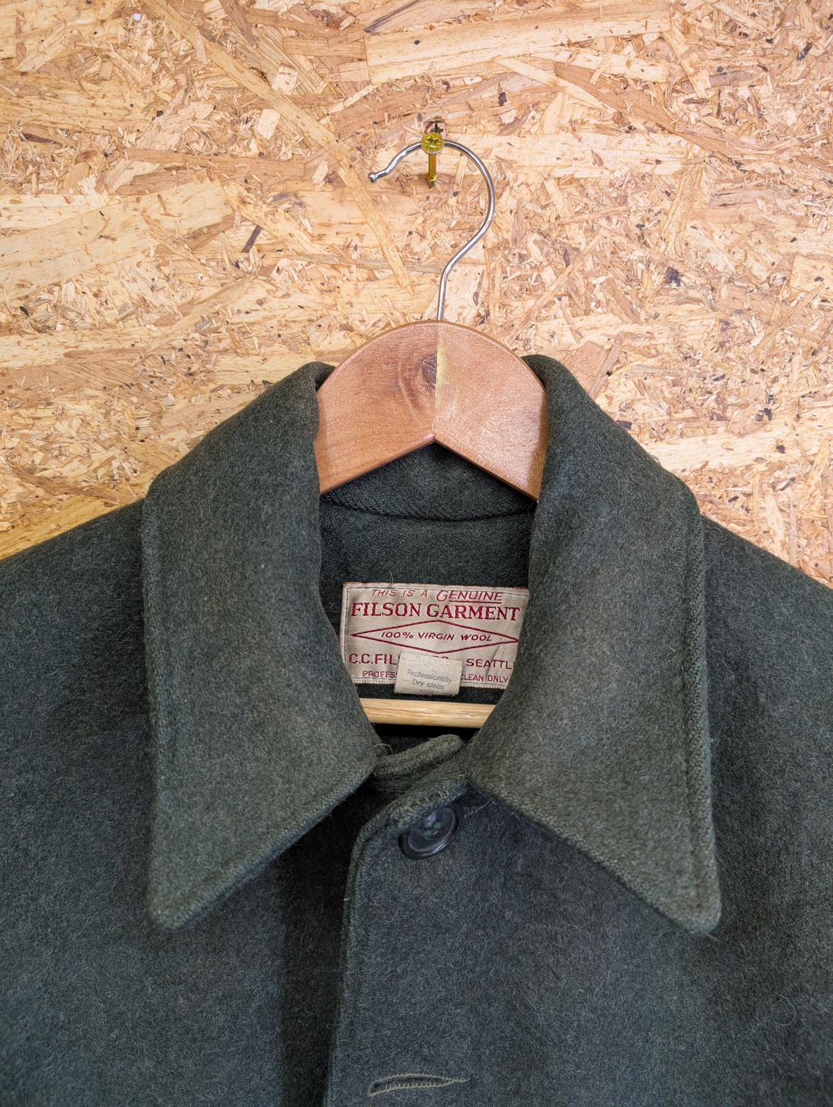 Filson Double Mackinaw Size Medium 40 Wool Jacket Forest Green Made USA Lot 83