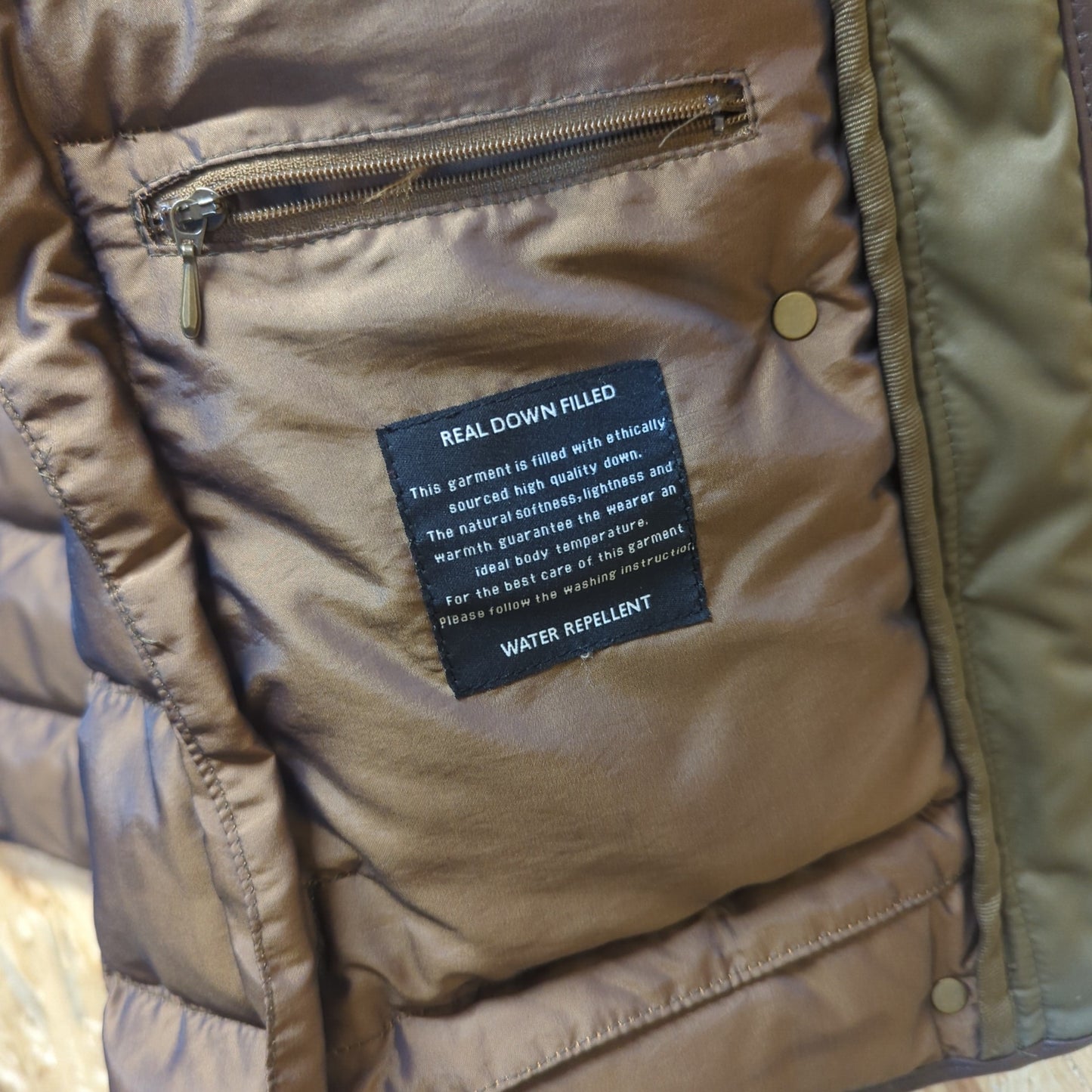 Schoffel Kensington Down Jacket Juniper Brown Puffa Water Repellent Parka 10