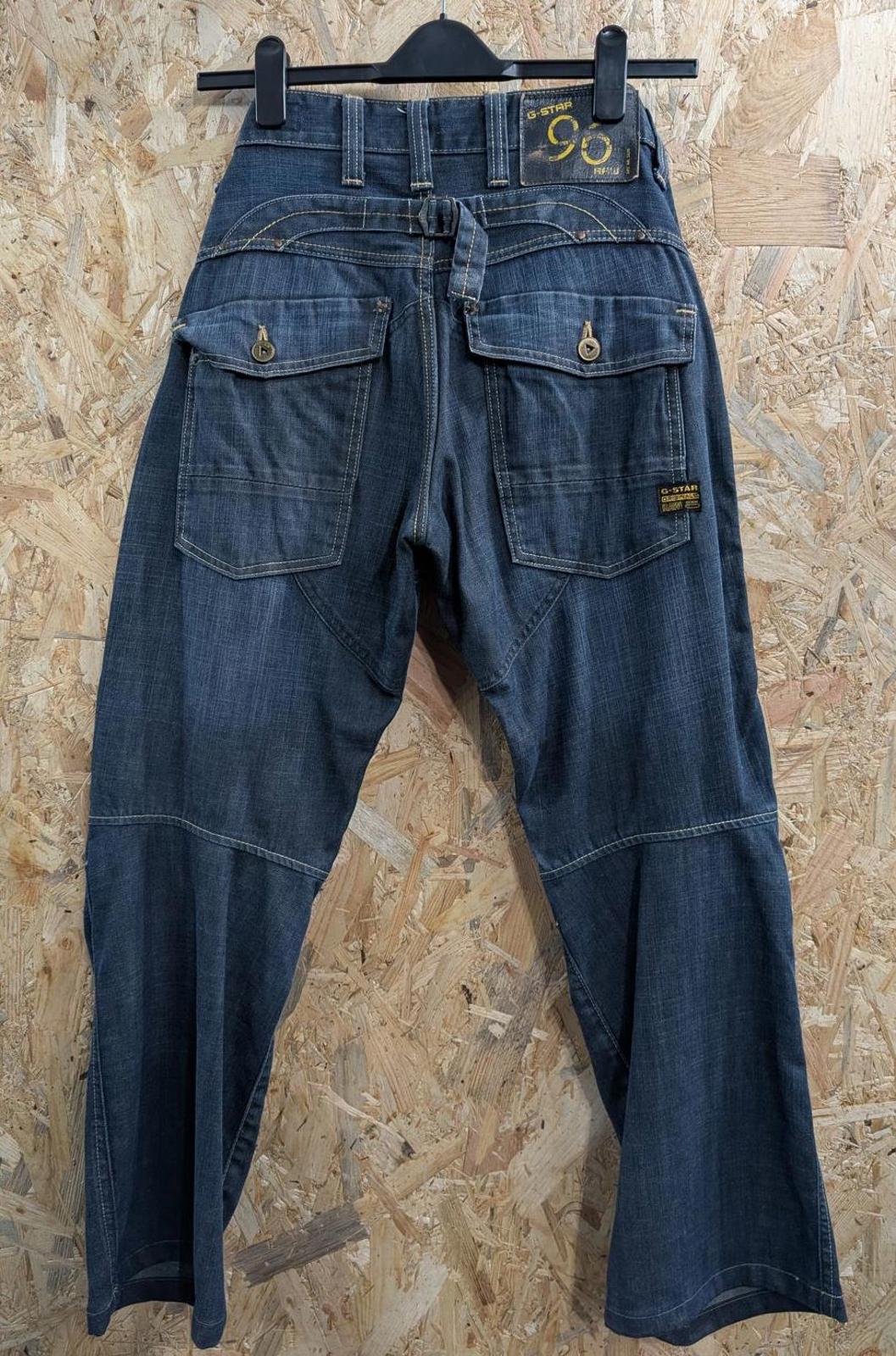 G-Star Elwood Heritage Loose Jeans W31 L30 Men Y2K Buckle Navy Blue Vintage Dark