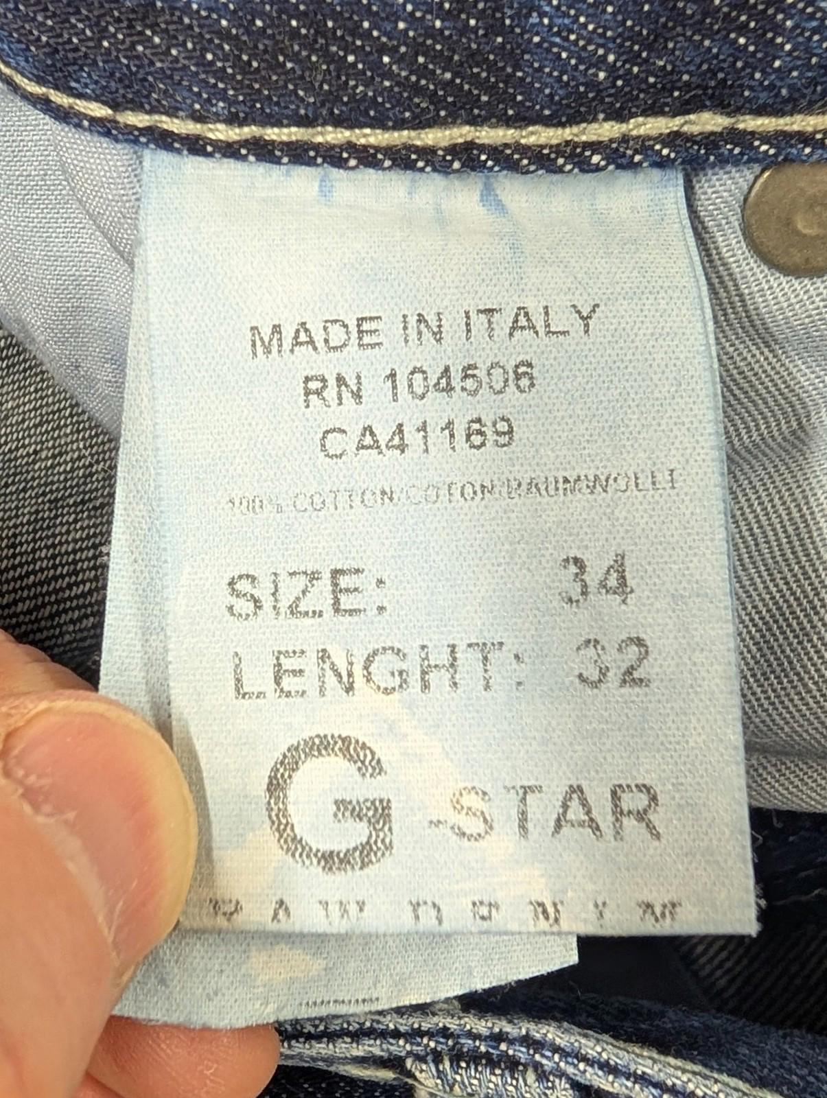 G-Star Radar Low Loose Jeans W34 L32 Men Straight Leg Denim Blue Italy Made