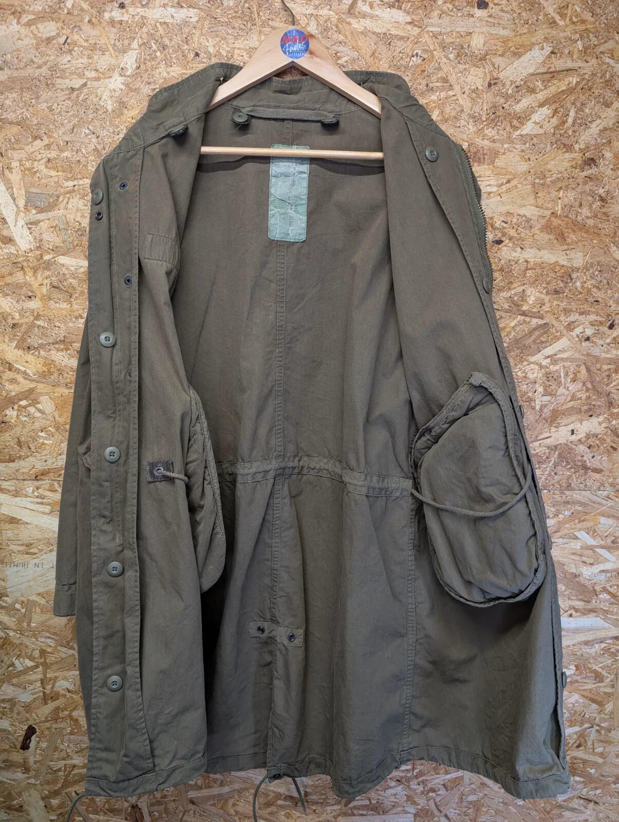 Vintage M-65 Fishtail Parka Mens Medium Olive Green 70s US Army Cotton Zip