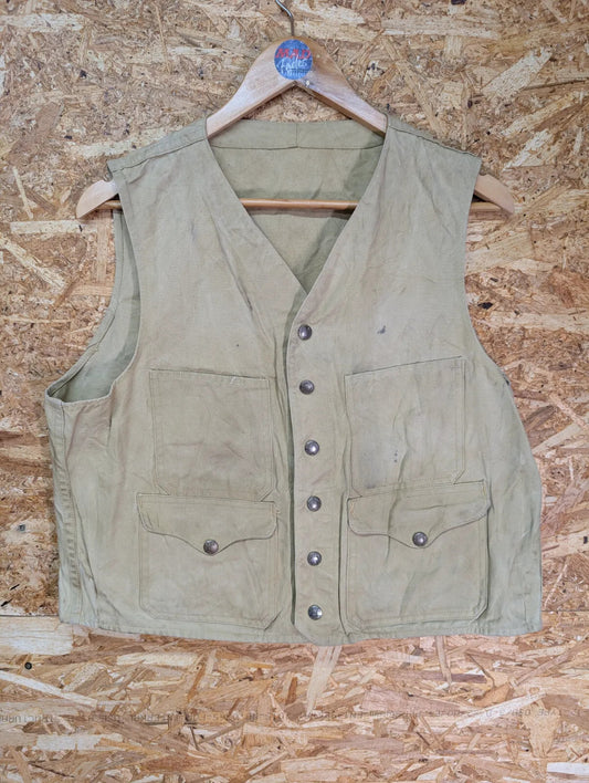 1920s Filson's Dry Cloth Vest Mens Beige Canvas USA Made Vintage Tin Rare 1890s