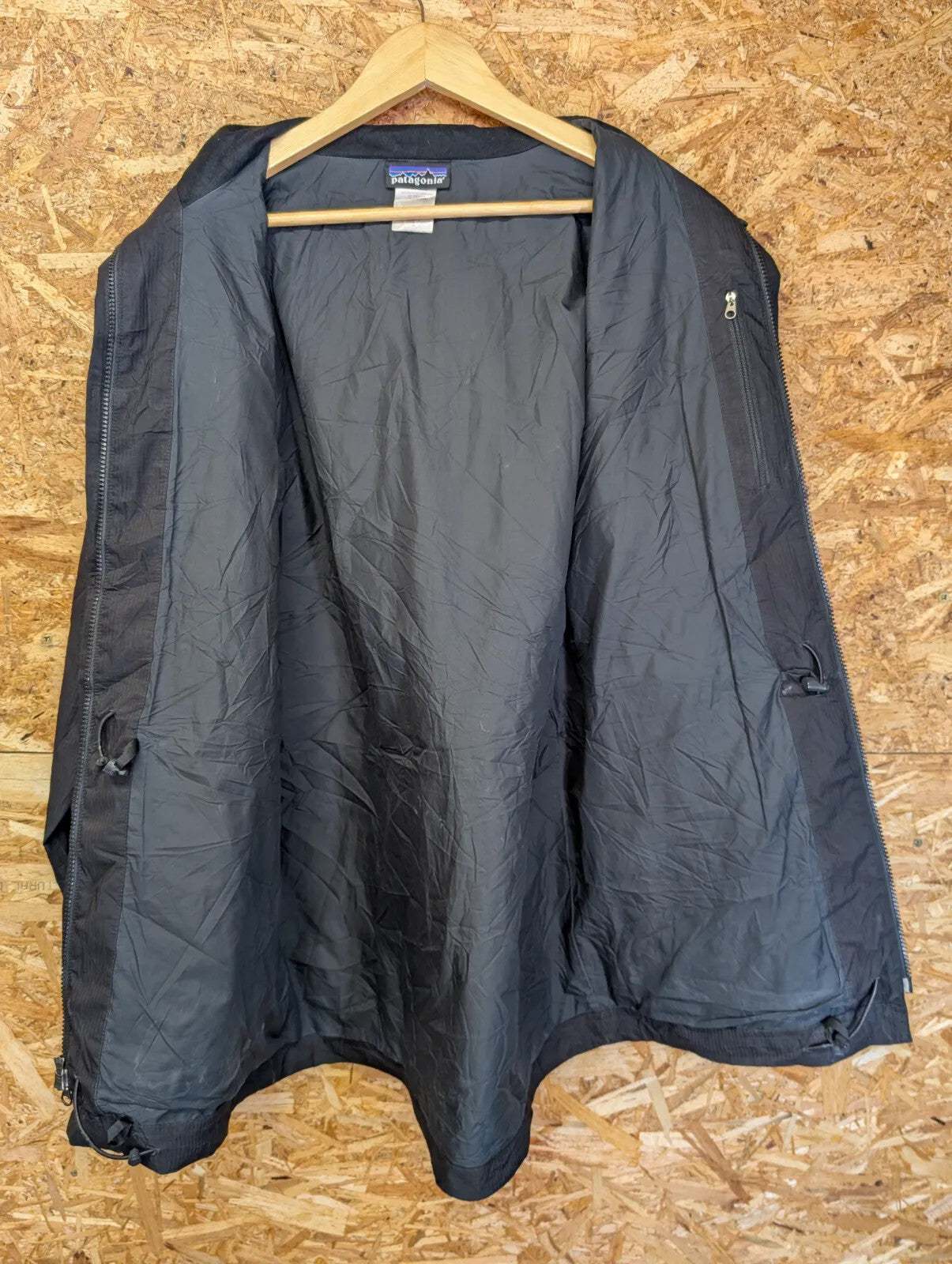 Patagonia H2no Eco Waterproof Jacket Black Mens Small Ripstop Hood Utility Parka