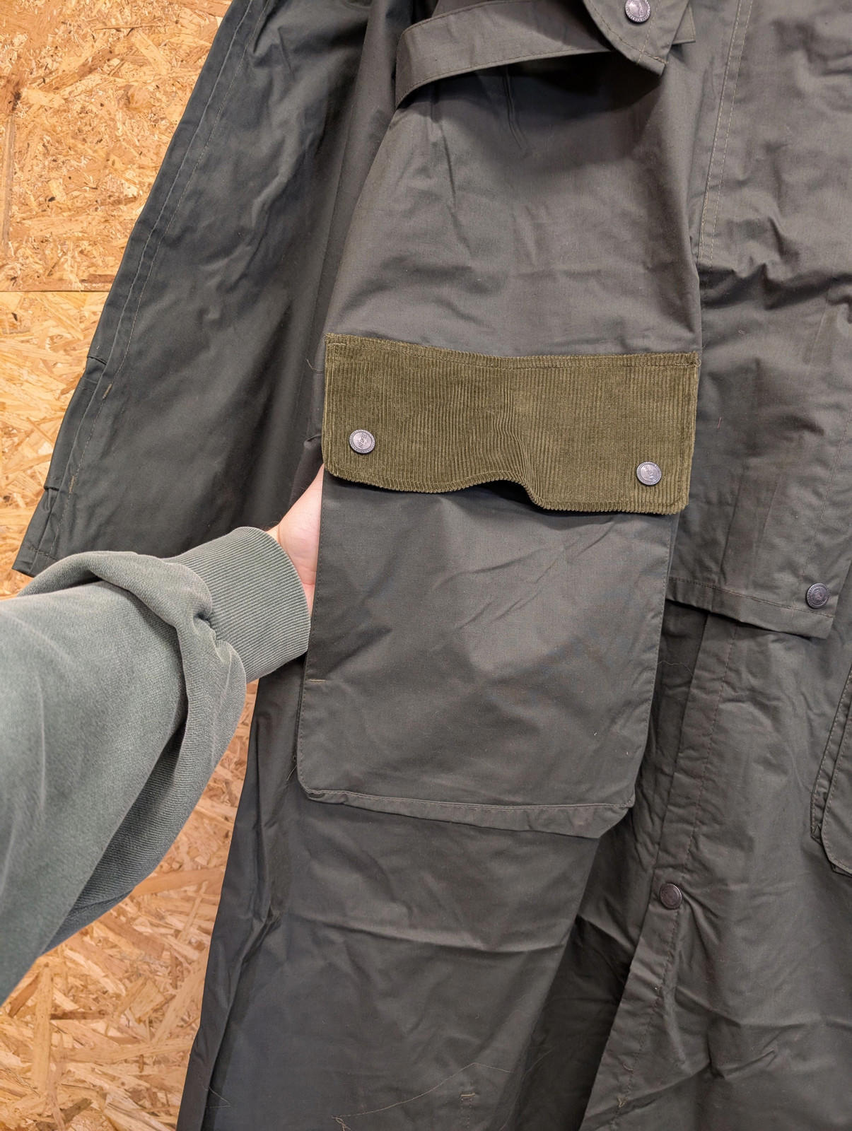 Bronte Stockman Coat Riding Long-Line Waterproof Cape Jacket Green Mens Large