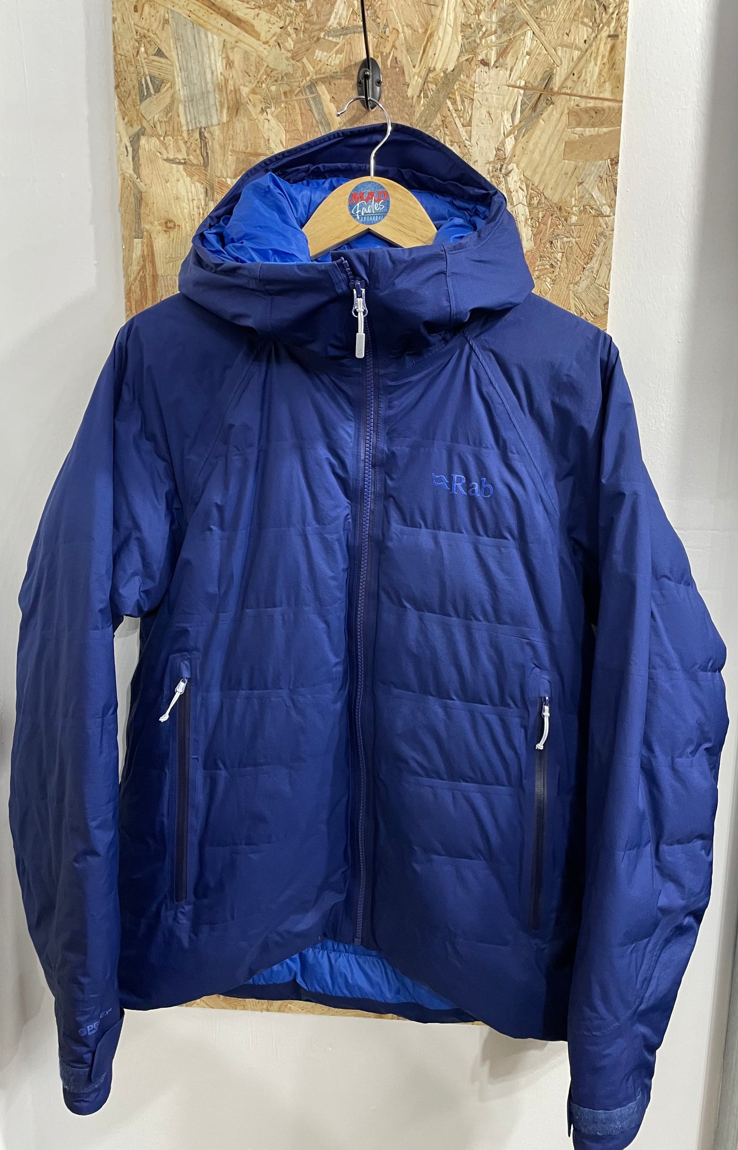 Rab Valiance Jacket QDN-63 Nikwax Down Purple Blue Puffa Pertex Sheild Large 14