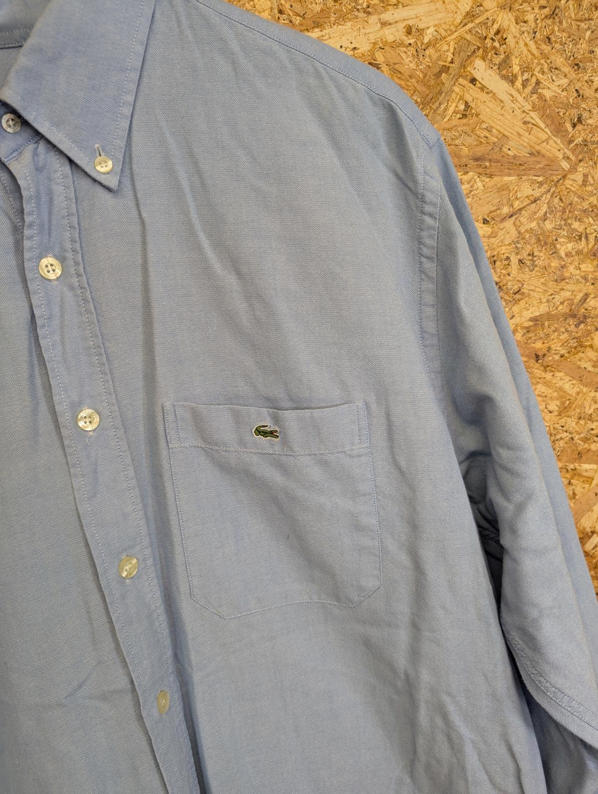 Lacoste Shirt Large Vintage Y2K Long Sleeve Blue Cotton