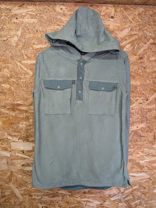 Patagonia Hooded Fleece Pullover Mens Large Green Snap-T Pockets Retro Synchilla