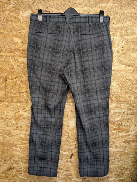 Nike Golf Trousers Size W36 L32 Dri-Fit Grey Checked Straight Leg