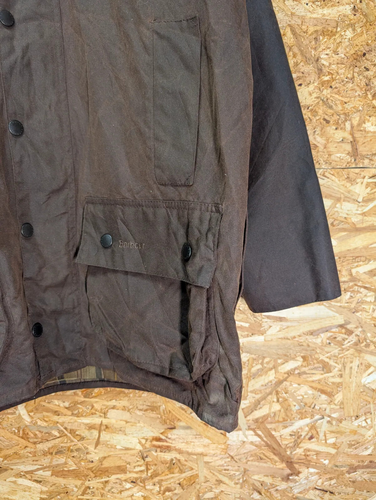 Barbour A885 Vintage Wax Beaufort Jacket Mens Medium Brown Velvet Collar 2000