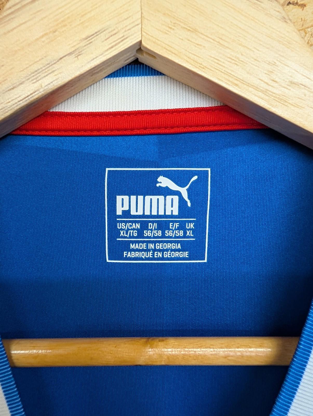 Rangers Football Shirt Mens XL 2016 Home Short Sleeve Blue Sponsor 32Red Puma