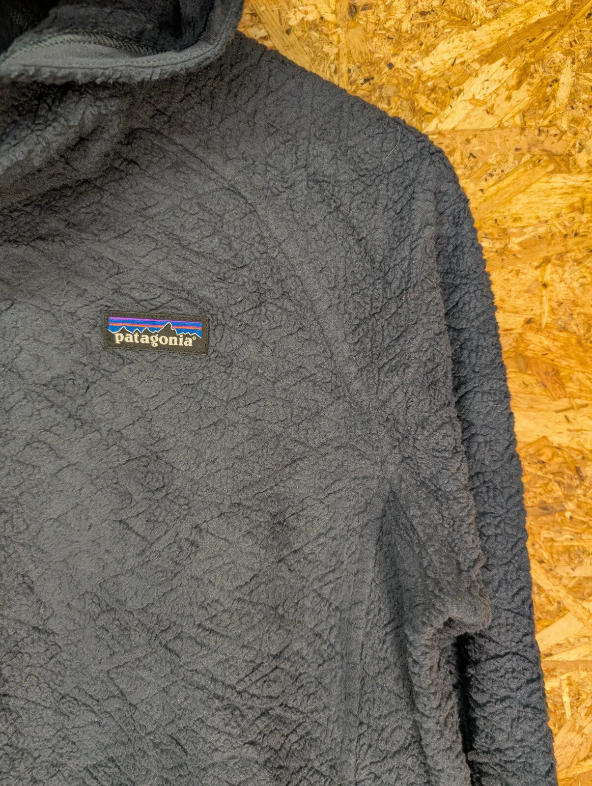 Patagonia Diamond Capra Hoodie Womens Medium Pullover Navy Blue Mock Tech Fleece