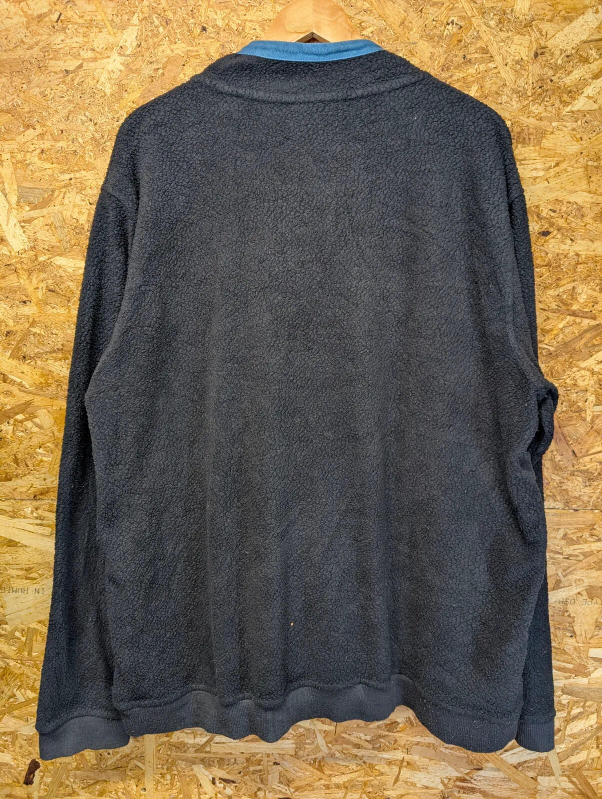 Patagonia Shearling Button Pullover Fleece Mens XXL Charcoal Blue Pink Pockets