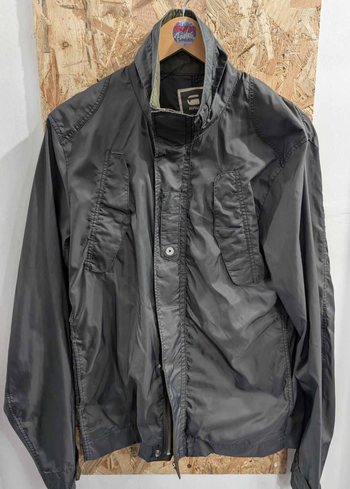 G-Star Raw Jacket Mens Large Military Style Khaki Green Casual Polyester