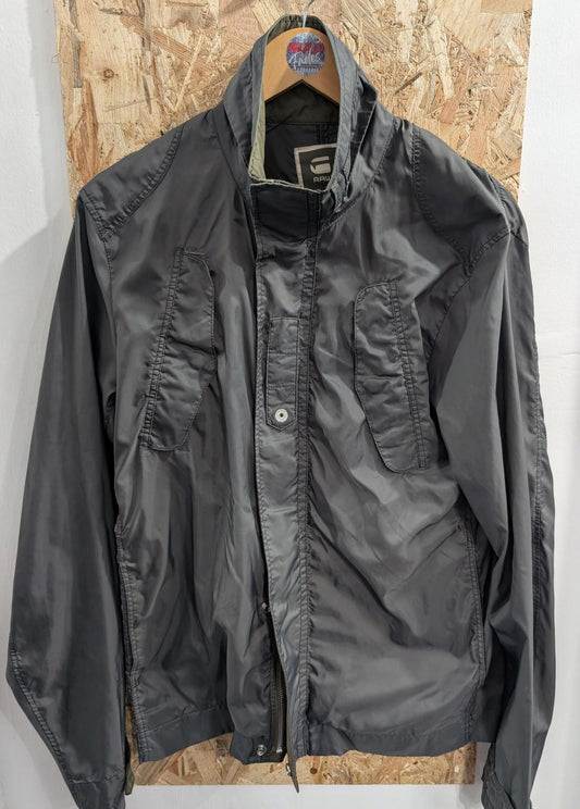 G-Star Raw Jacket Mens Large Military Style Khaki Green Casual Polyester