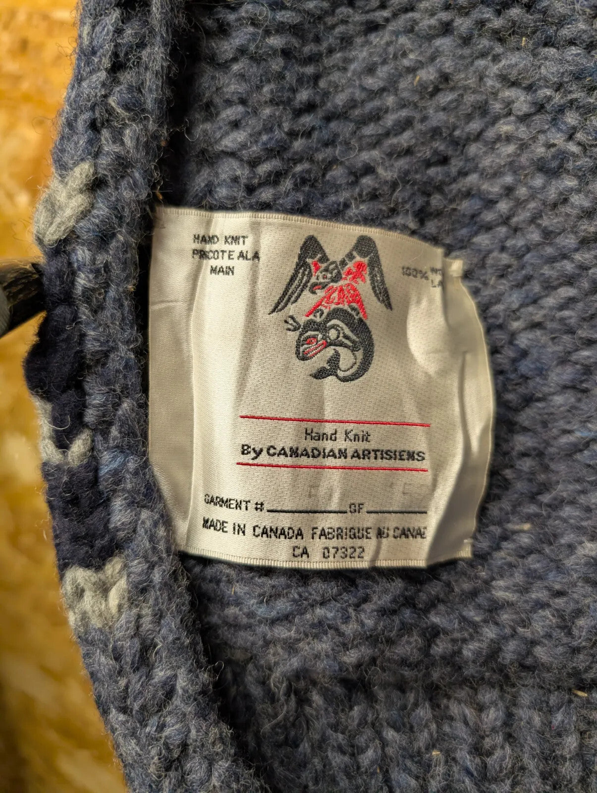 Filson Cowichan Cardigan Sweater Large Grey Wool Hand Knit Fair Isle Canada Ltd