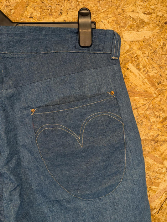 Levis RED Jean Shorts W32 Redline Selvedge Silk Lined Hemp Baggy Japanese Jorts