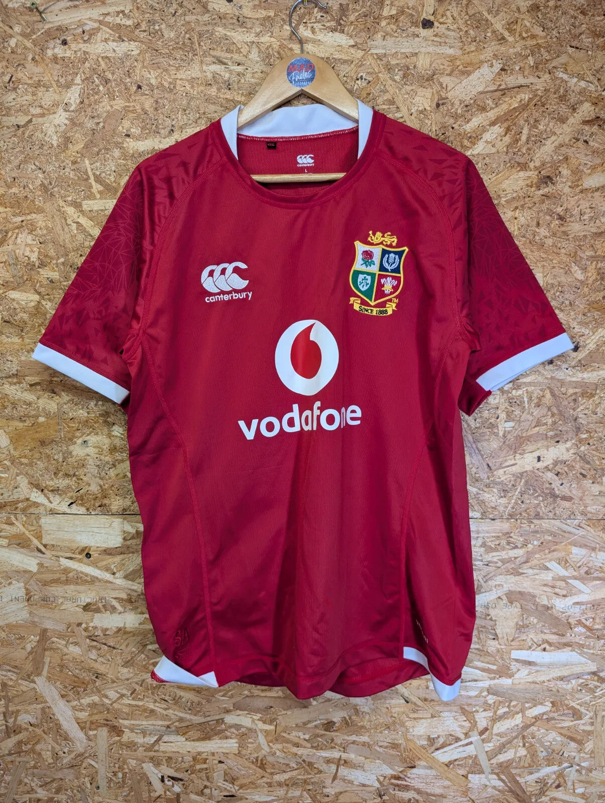 British Lions 2021 Tour Rugby Top Mens Large Red Vapodri Short Sleeve Canterbury