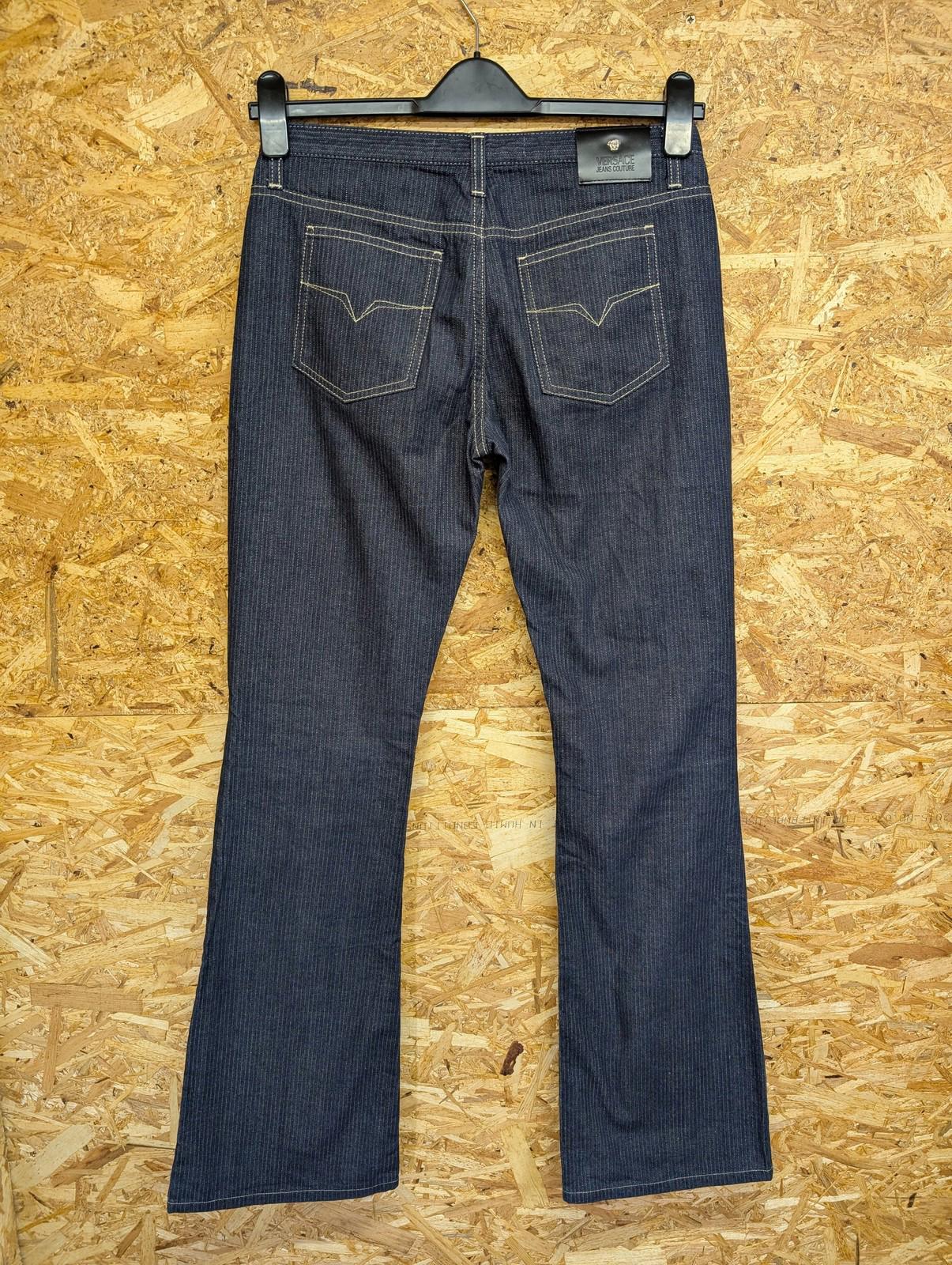 Versace Jeans Couture W28 L33 Women Regular Bootcut Denim Blue Striped Italy