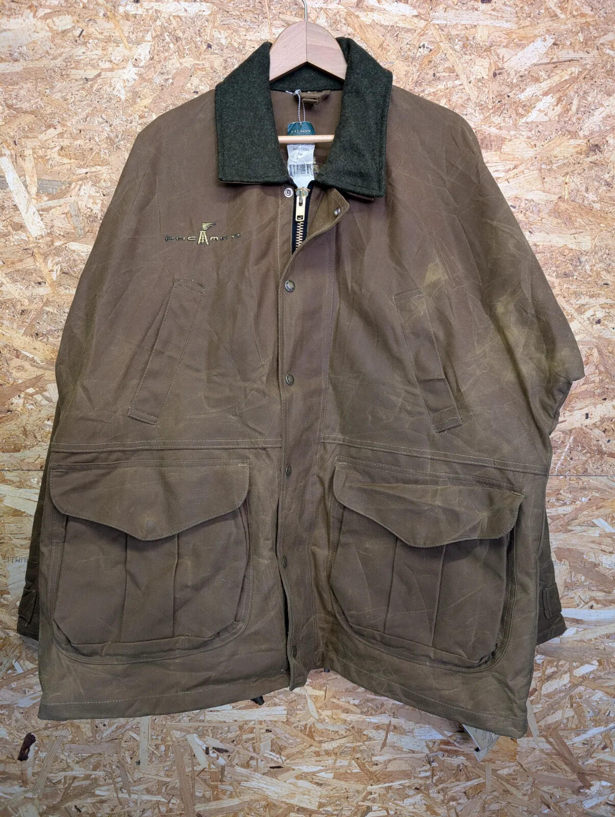 Filson 641N Tin Cloth Field Jacket Mens XL Tan Waxed Canvas USA NWT Mackinaw