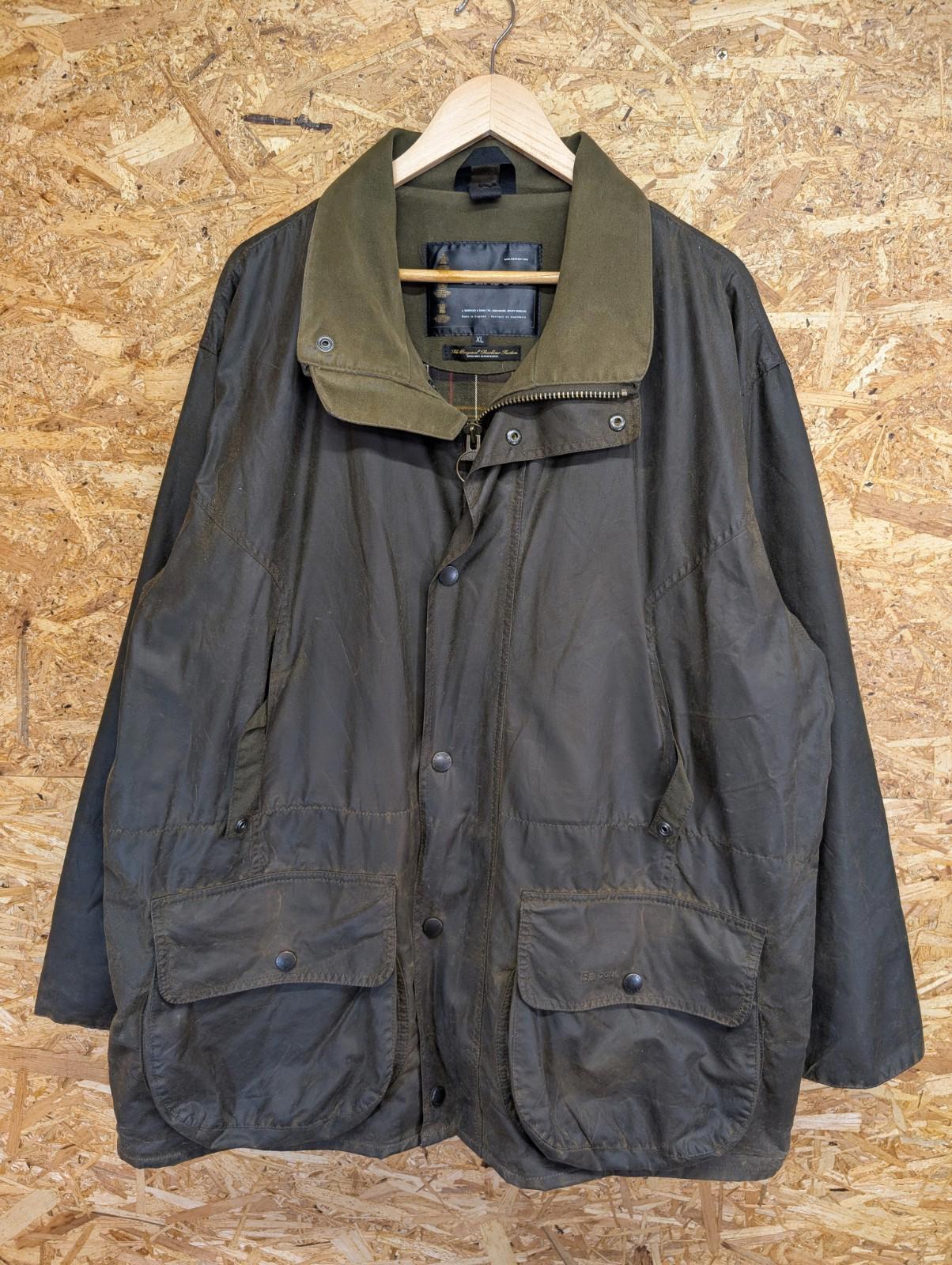 Barbour Berwick Wax Jacket XL Men A570 Long Cotton Brown England Made Tartan