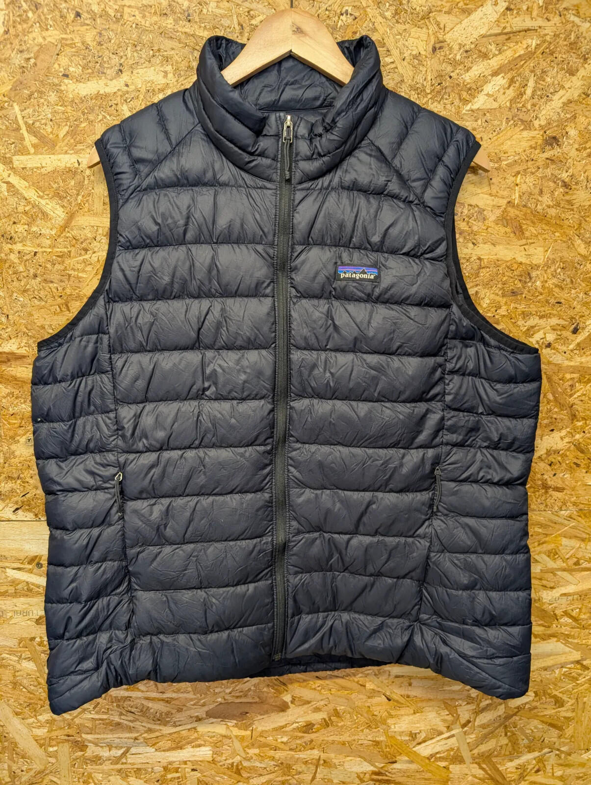 Patagonia Down Sweater Vest Womens XXL Black Full Zip Insulated Puffer Gilet
