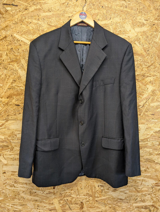 Yves Saint Laurent YSL Pure New Wool Made In Italy Suit Black Check W34 L32