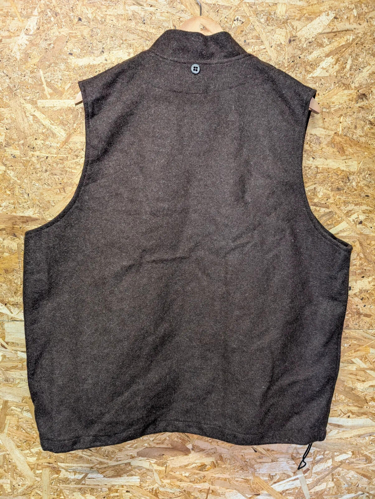 Filson Mackinaw Wool Vest Mens XL Brown Grey Zip Front Liner Gilet Body Warmer