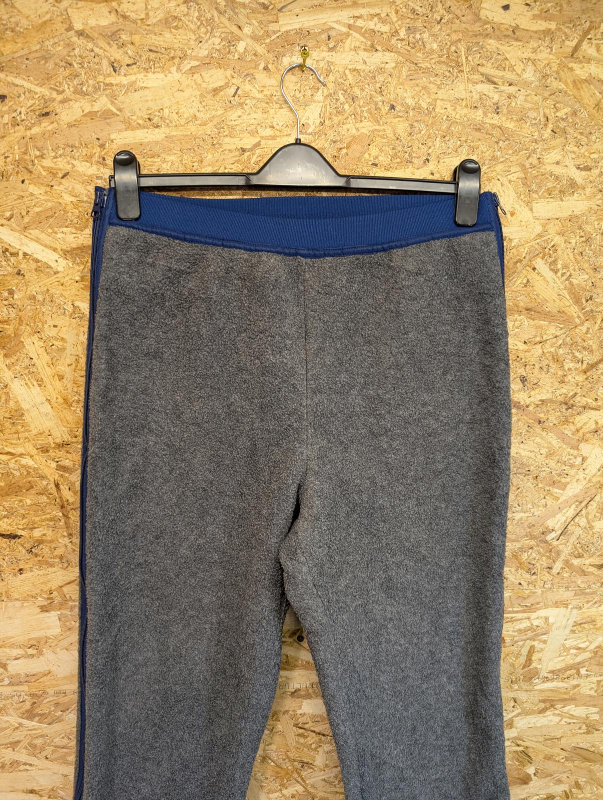 Patagonia Large Fleece Joggers Synchilla Zip Side Grey Navy Blue Vintage 90s USA