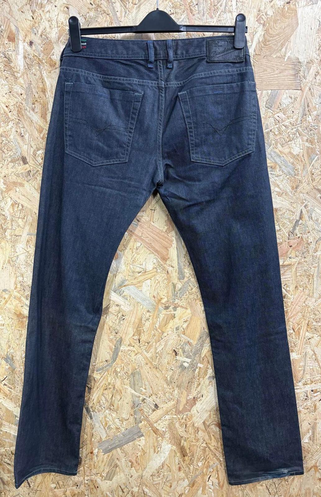 Diesel Zatiny Jeans W33 L32 Men Rigid Denim Dark Blue Straight 00088z Button Fly
