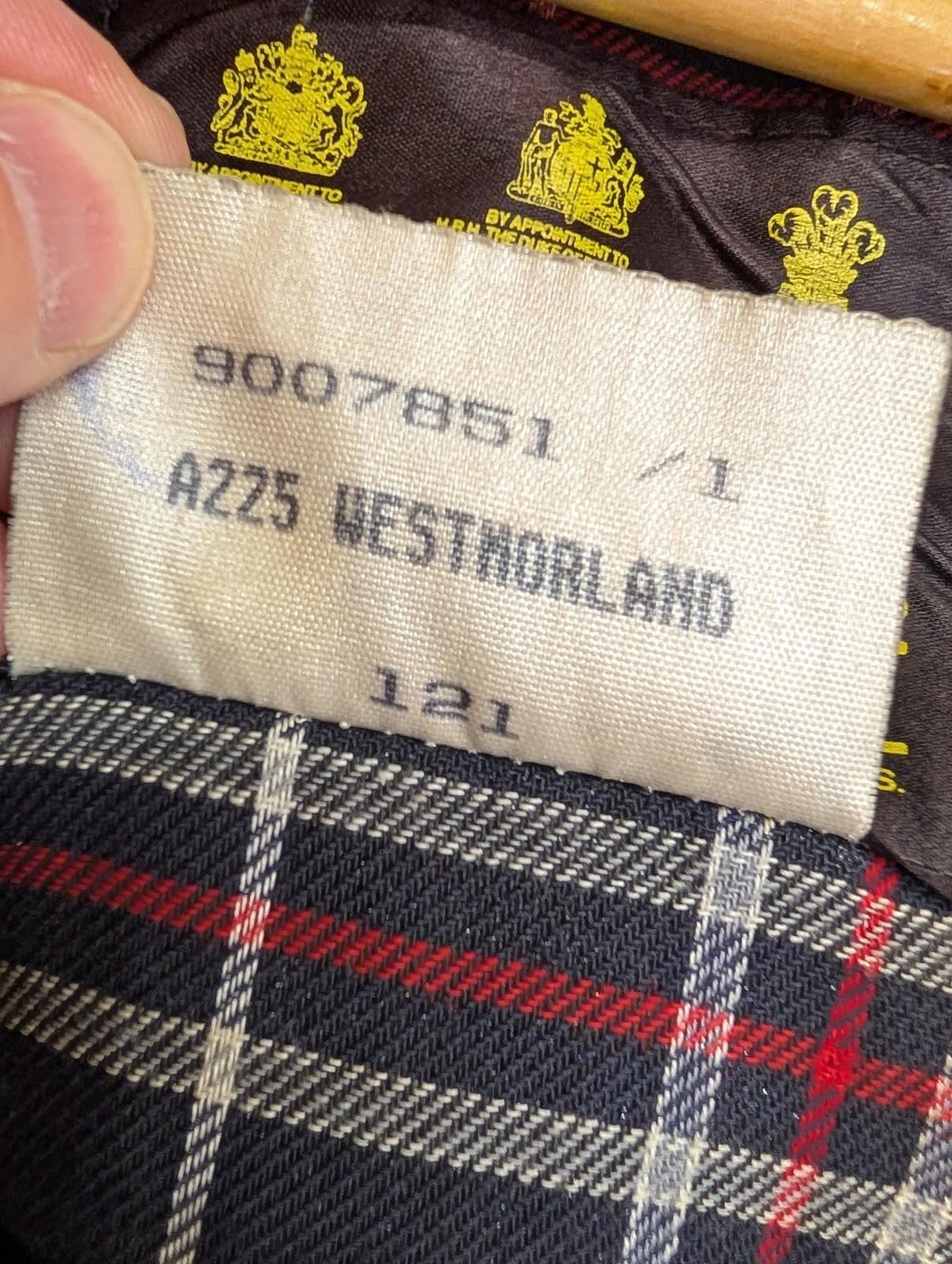 Barbour Westmorland A225 Waxed Gilet Large Classic Vest Black Bodywarmer Tartan