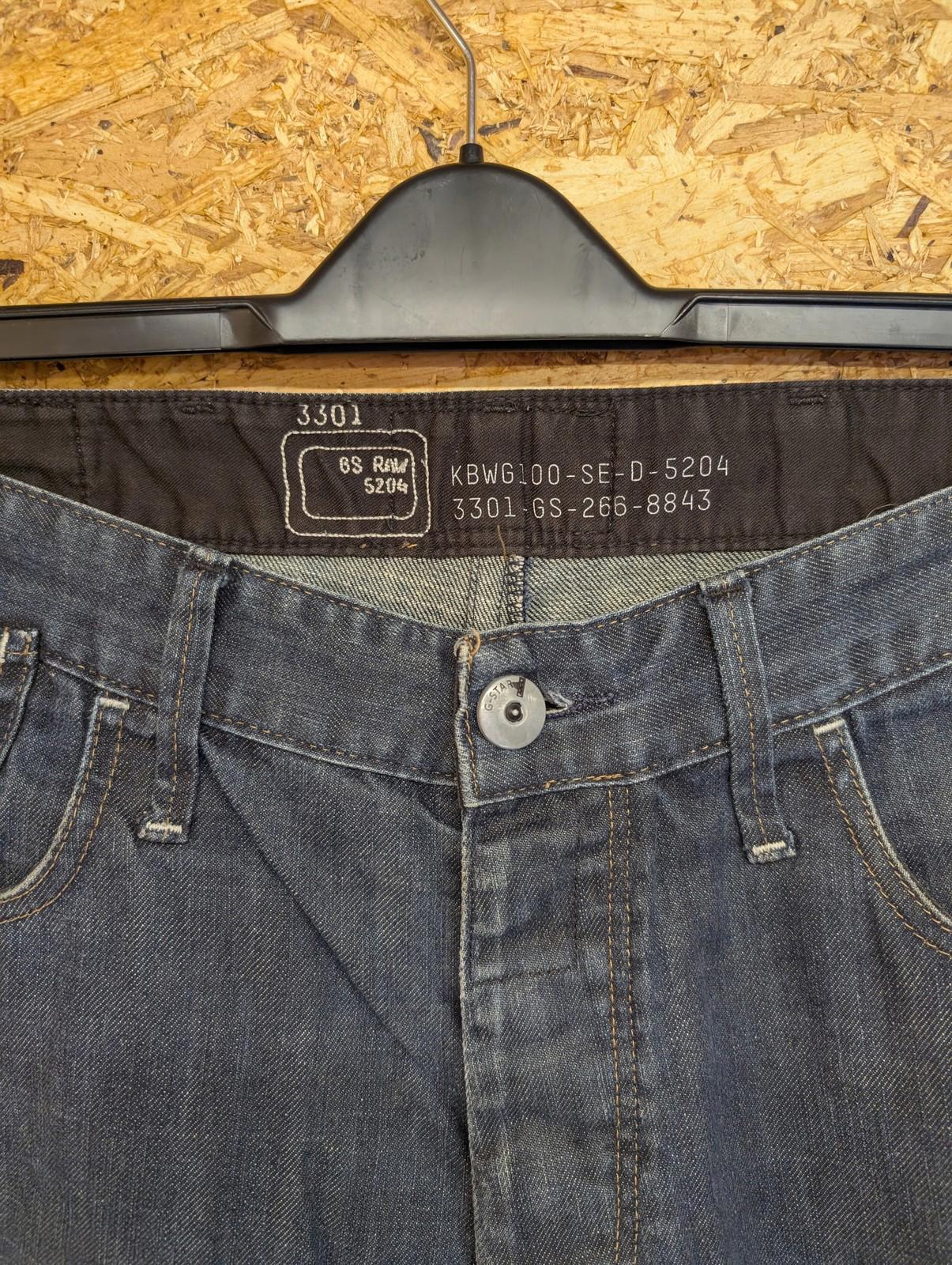 G-Star Raw Jeans W31 L32 Men Straight Fit Button Fly Blue Denim 3301 Utility