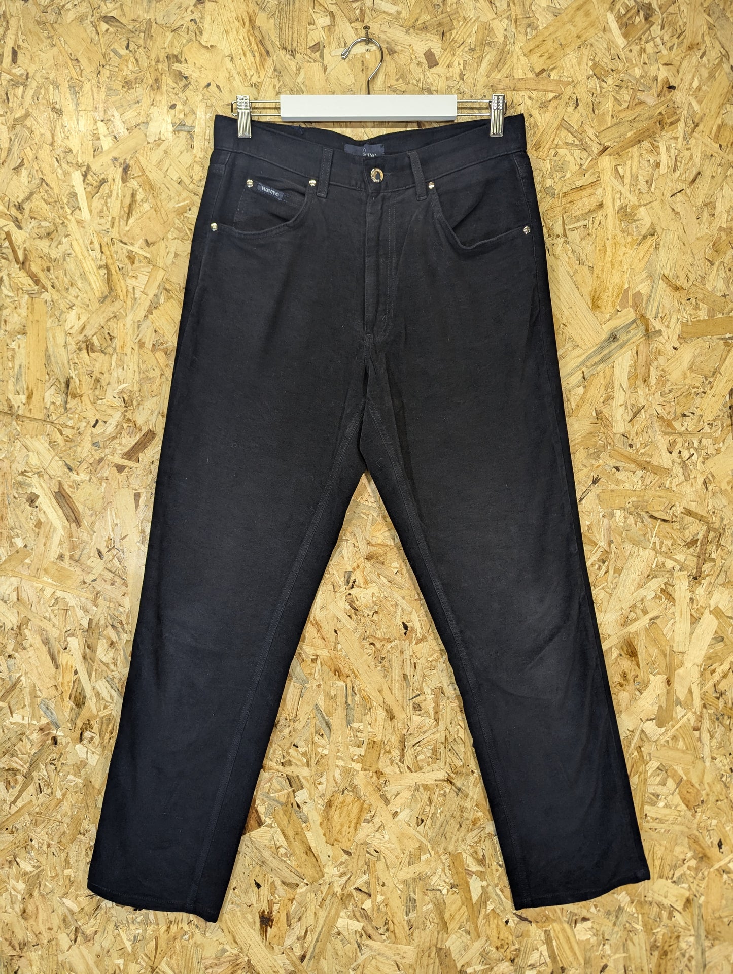 Valentino Vintage 90s Moleskin Velvet Velour Trousers Pants Navy Blue W34 L32