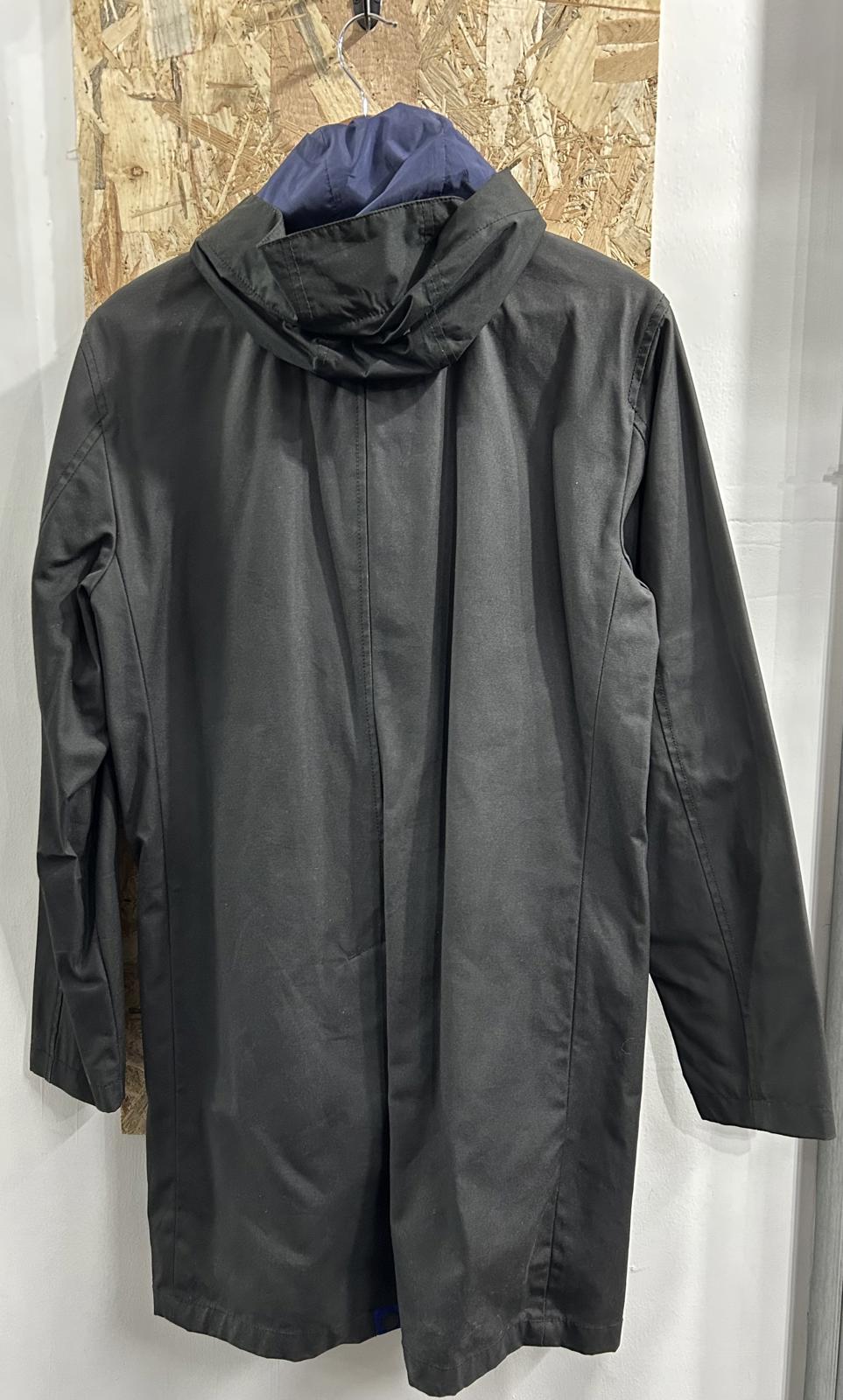 Superdry x Idris Elba Mens Size Small The Director Wax Coat Lined Hooded Black