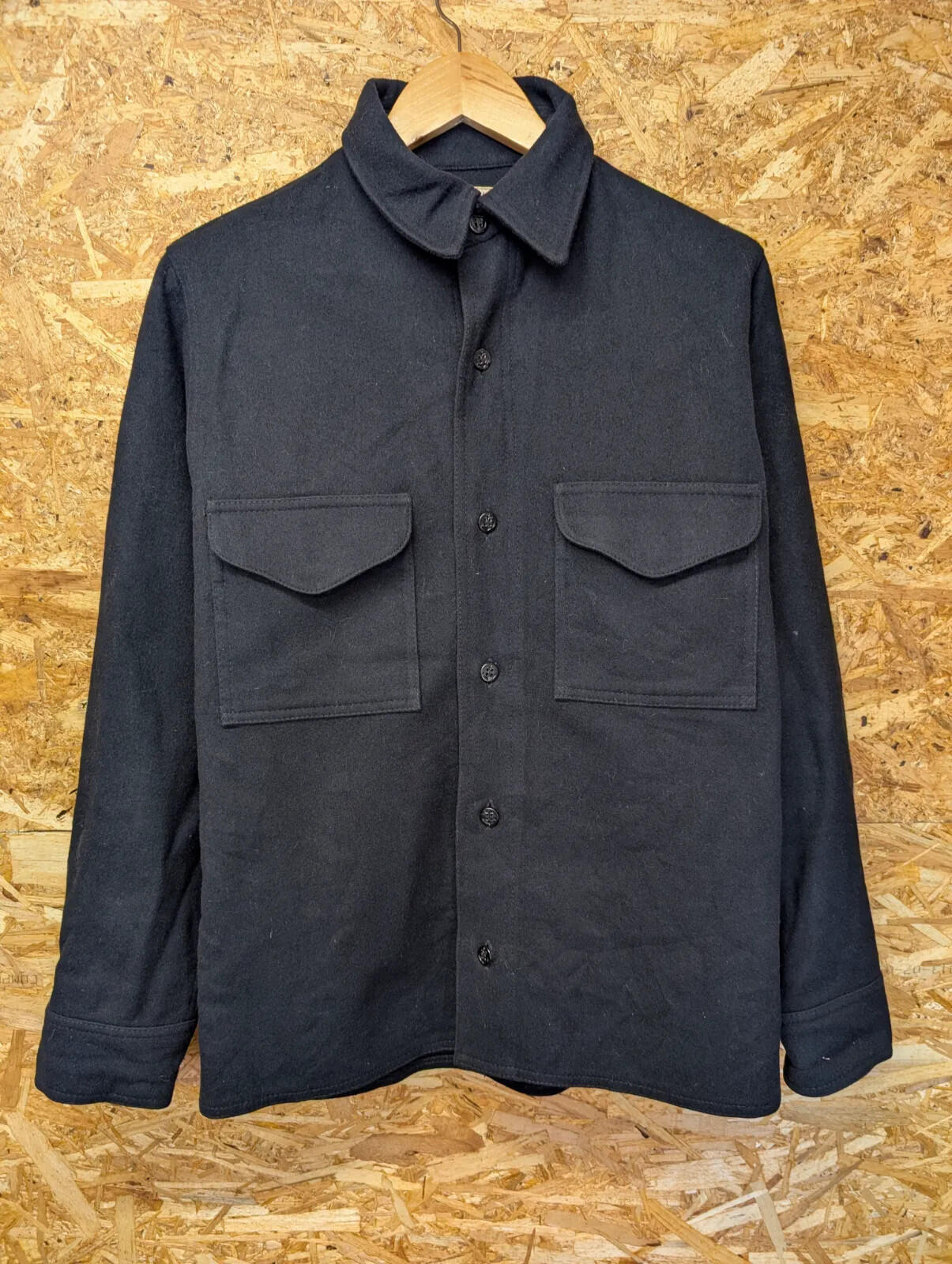 Filson Jac Shirt Large Mens Medium 38 Made USA Wool Cruiser Navy Blue Style 90