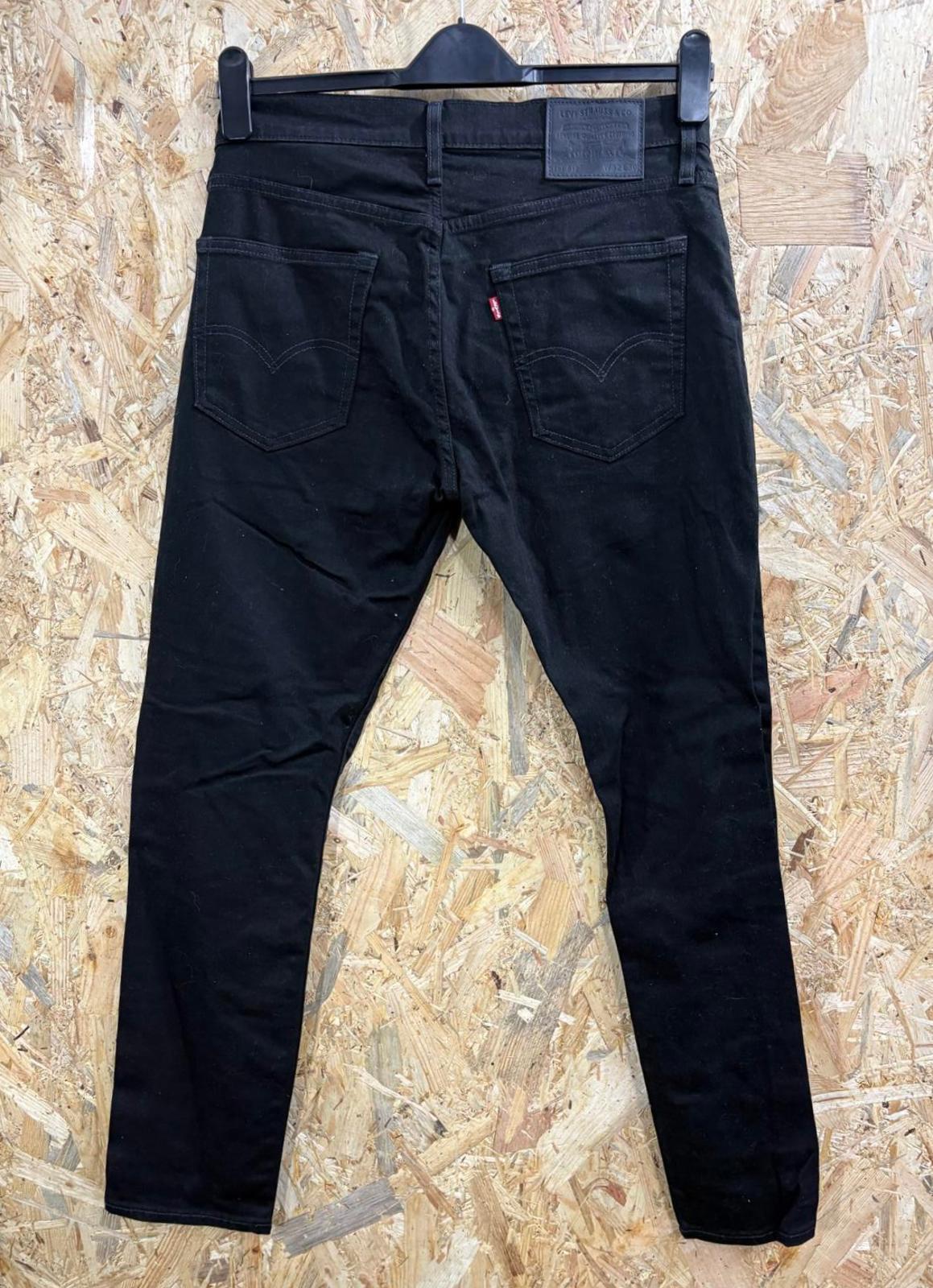 Levis 512 Slim Jeans W32 L30 Men Black Stretch Premium Big E Red Tab Zip Fly