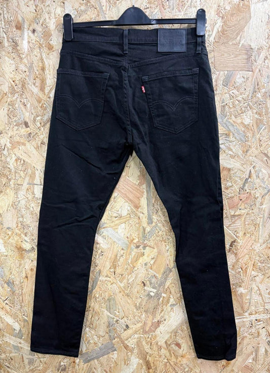 Levis 512 Slim Jeans W32 L30 Men Black Stretch Premium Big E Red Tab Zip Fly