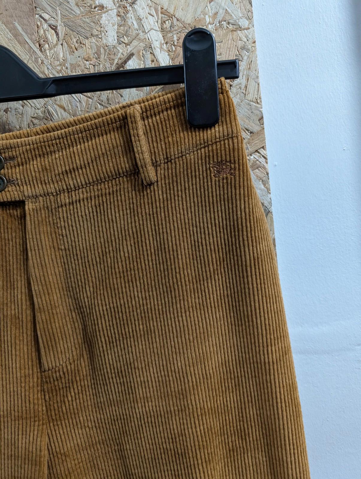 Burberry Trousers UK 12 W28 L29 Women Corduroy High Waist Tan Brown London Pleated