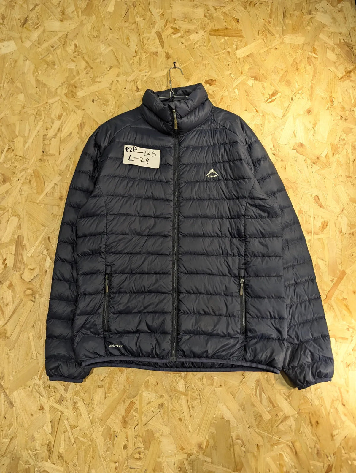 K Way Drake Puffer Jacket Mens Large Navy Duck Down Filled 650 Power Lightweight