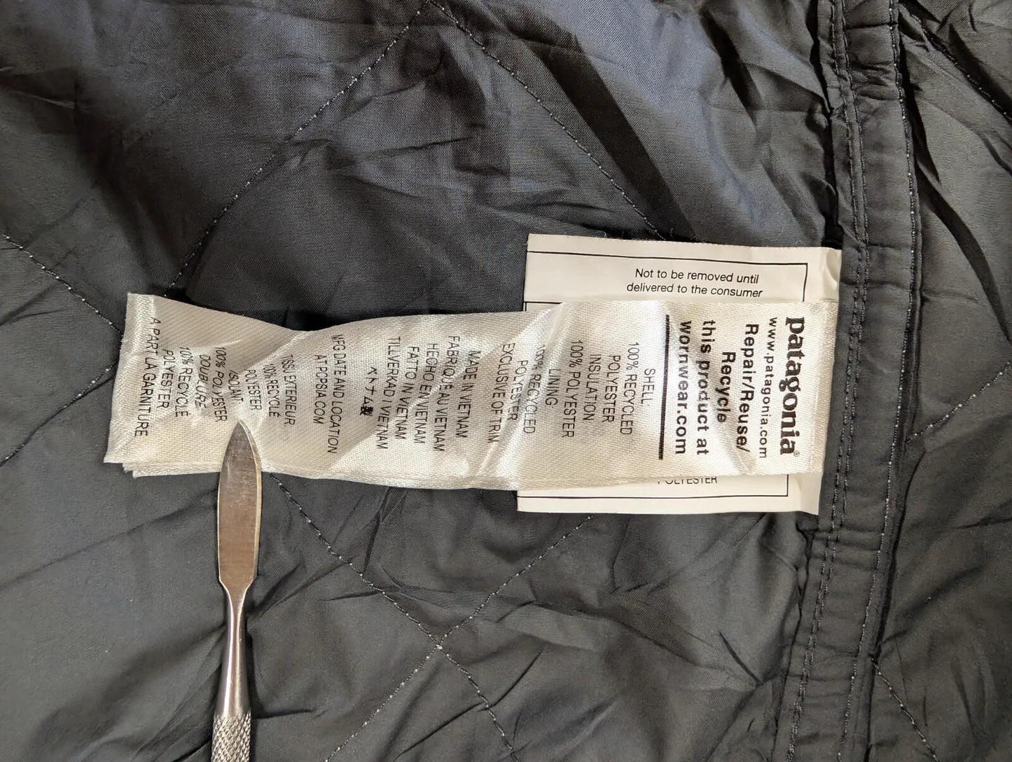 Patagonia Diamond Quilted Bomber Hoody Mens Medium Grey Coat Quilted Jacket
